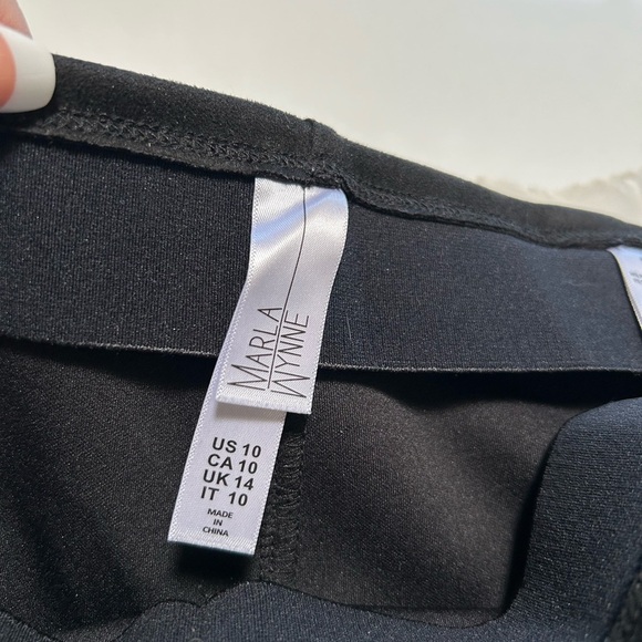 MarlaWynne Elegant Black Faux Suede Side Zip Pants - Picture 2 of 8